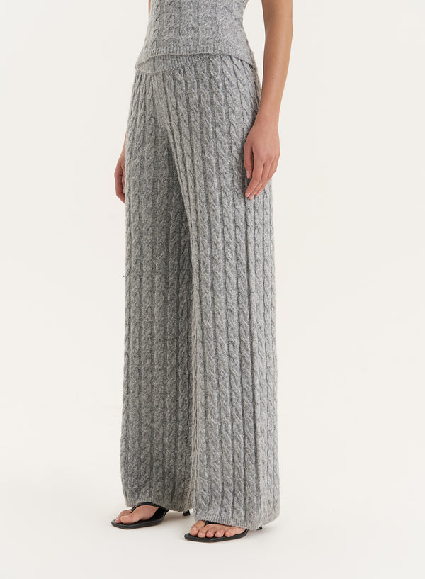 4th & Reckless Grey Knitted Trouser- Janina