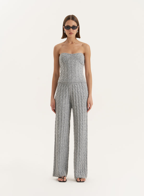 4th & reckless Grey Knitted Trouser- Janina