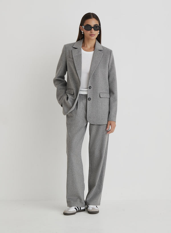 4th & Reckless Grey Wool Blazer- Gabbi