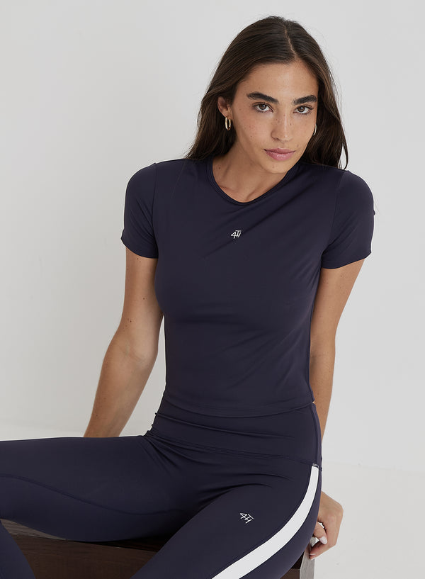 4th & Reckless Navy 4th Branded Baby Tee- Dara