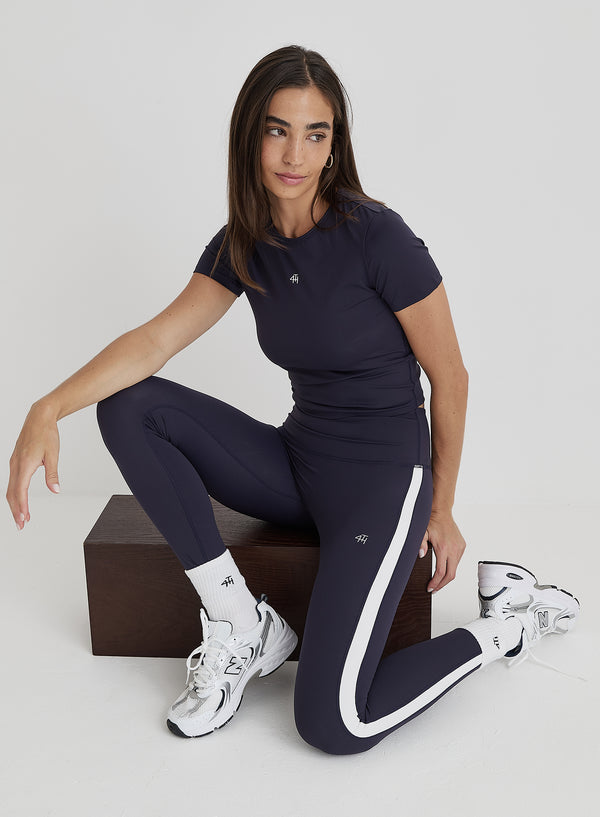 4th & Reckless Navy 4th Branded Legging- Dara