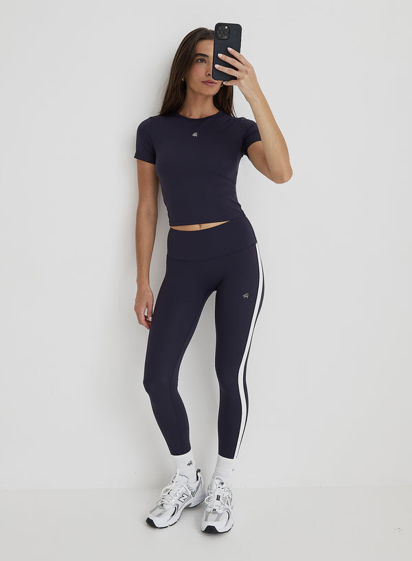 4th & Reckless Navy 4th Branded Legging- Dara