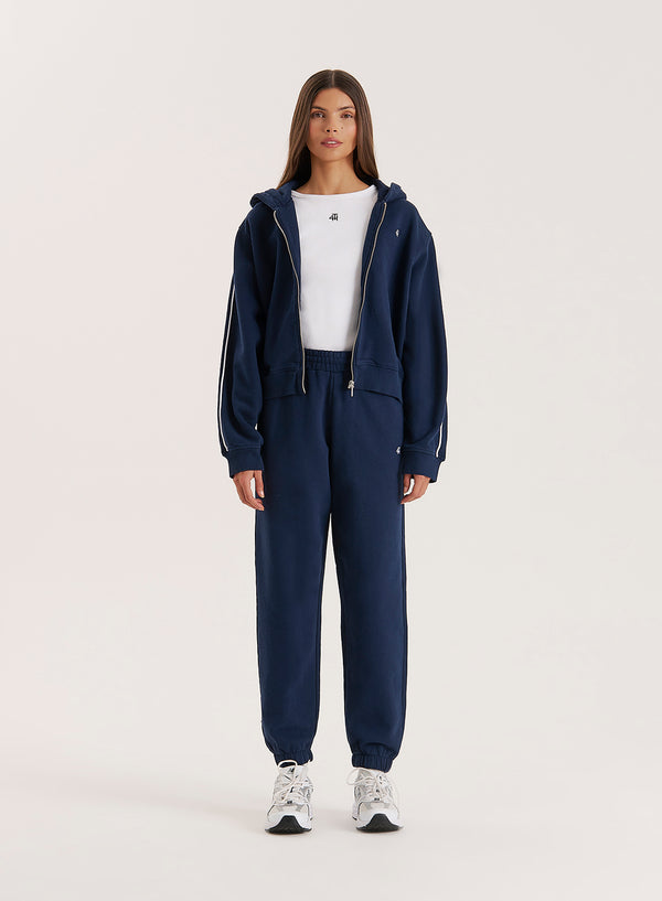 4th & reckless Navy Branded Cuffed Jogger- Ellie