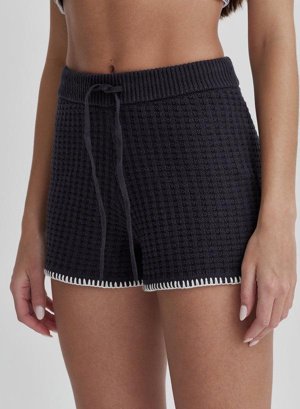 4th & Reckless Navy Contrast Stitch Short- Juliette