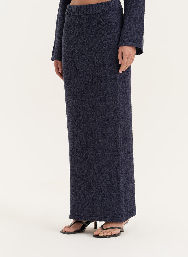 4th & Reckless Navy Knitted Maxi Skirt- Sharni