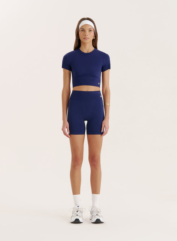 4th & Reckless Navy Seamless Gym Crop Top- Brogan