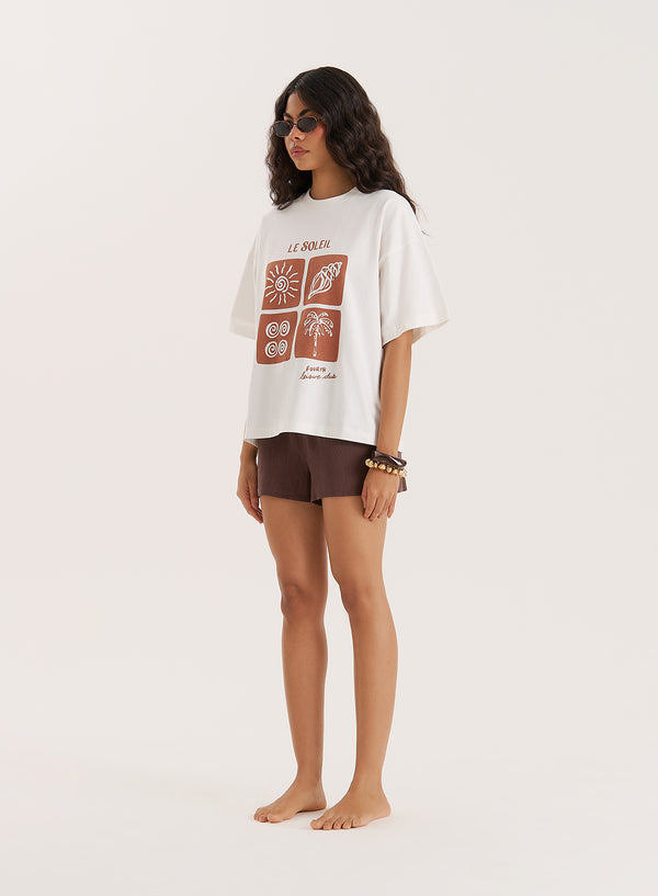 4th & Reckless Off White Soleil Graphic T-Shirt- Ria