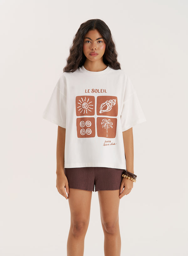 4th & reckless Off White Soleil Graphic T-Shirt- Ria