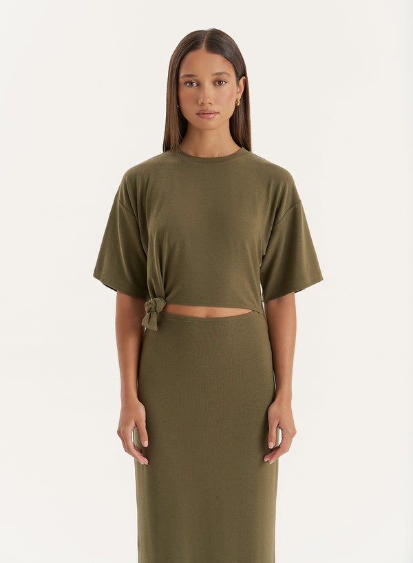4th & Reckless Olive Cut Out Maxi Dress- Summer