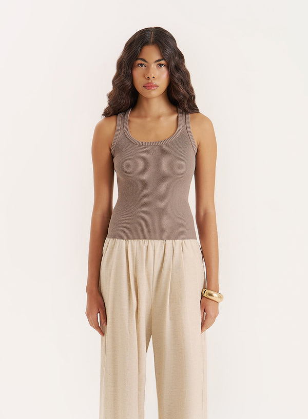4th & reckless Olive Knitted 4th Vest Top- Tamil