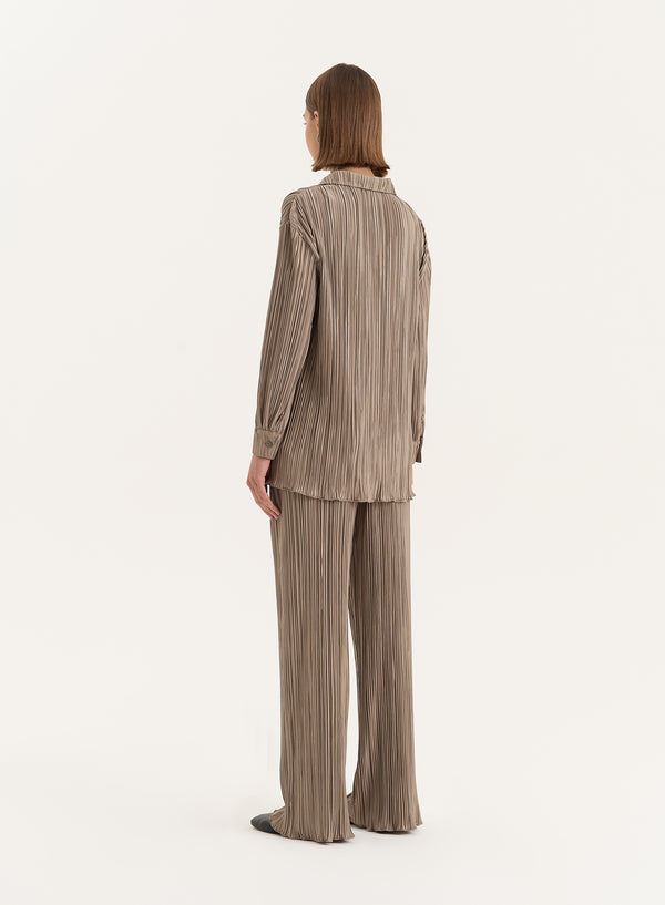 4th & Reckless Olive Plisse Shirt- Palais