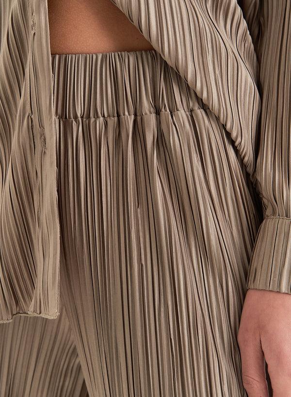 4th & Reckless Olive Plisse Trouser- Palais