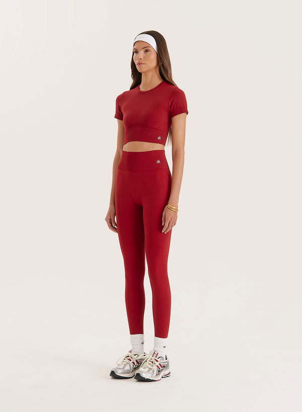 4th & Reckless Red Seamless Gym Crop Top- Brogan
