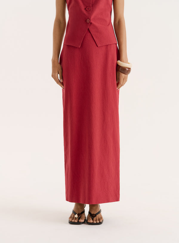 4th & Reckless Rust Tailored Maxi Skirt- Irisa