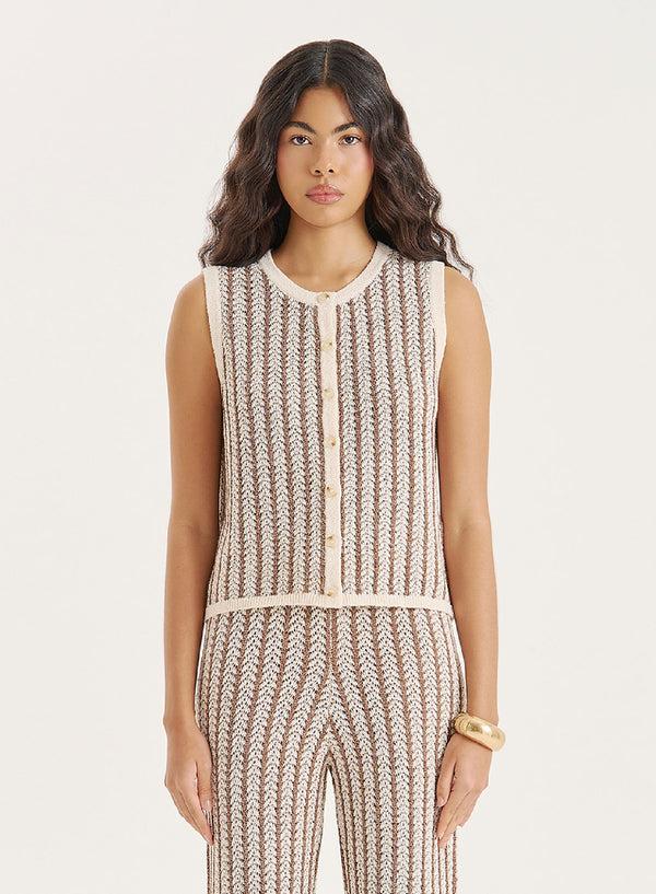4th & reckless Stripe Knitted Sleeveless Top- Morgan