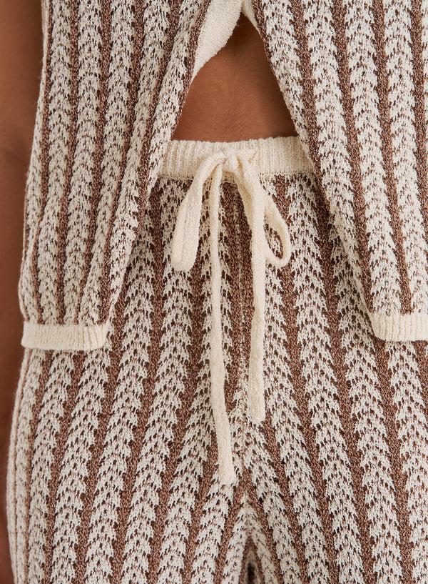 4th & Reckless Stripe Knitted Trouser- Morgan