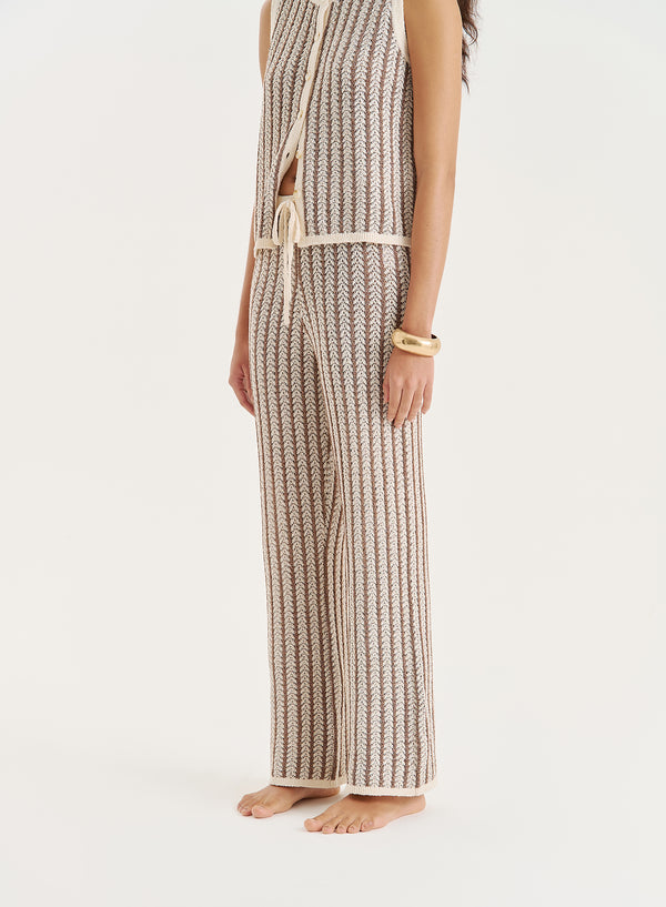 4th & Reckless Stripe Knitted Trouser- Morgan
