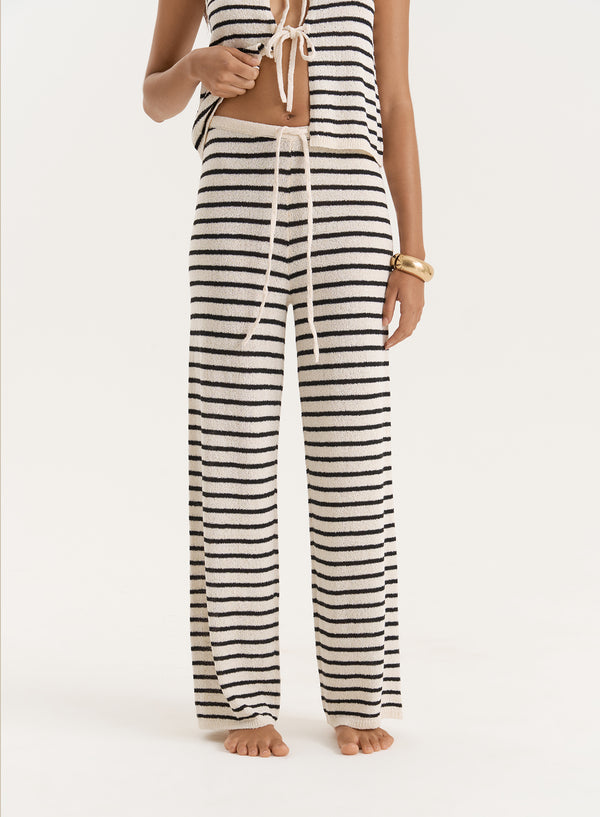 4th & Reckless Striped Knitted Wide Leg Trouser- Bria