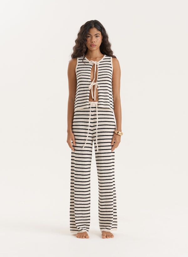 4th & reckless Striped Knitted Wide Leg Trouser- Bria