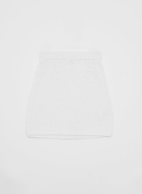 4th & Reckless White Cotton Knit Mini Skirt - Eden