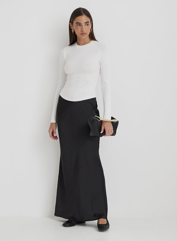 4th & Reckless White Long Sleeve Jersey Top- Hailee