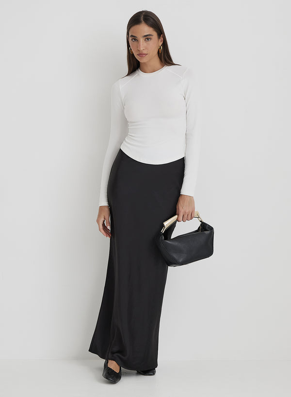 4th & Reckless White Long Sleeve Jersey Top- Hailee