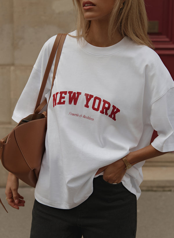 4th & Reckless White New York T-shirt- Macy