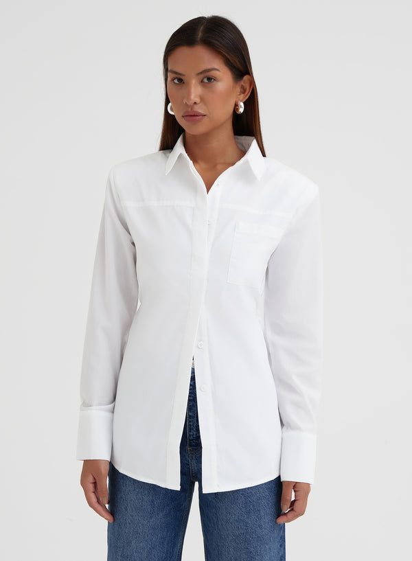 4th & Reckless White Open Tie Back Shirt - Vienna