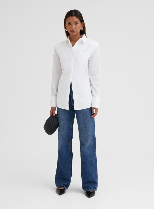 4th & Reckless White Open Tie Back Shirt - Vienna