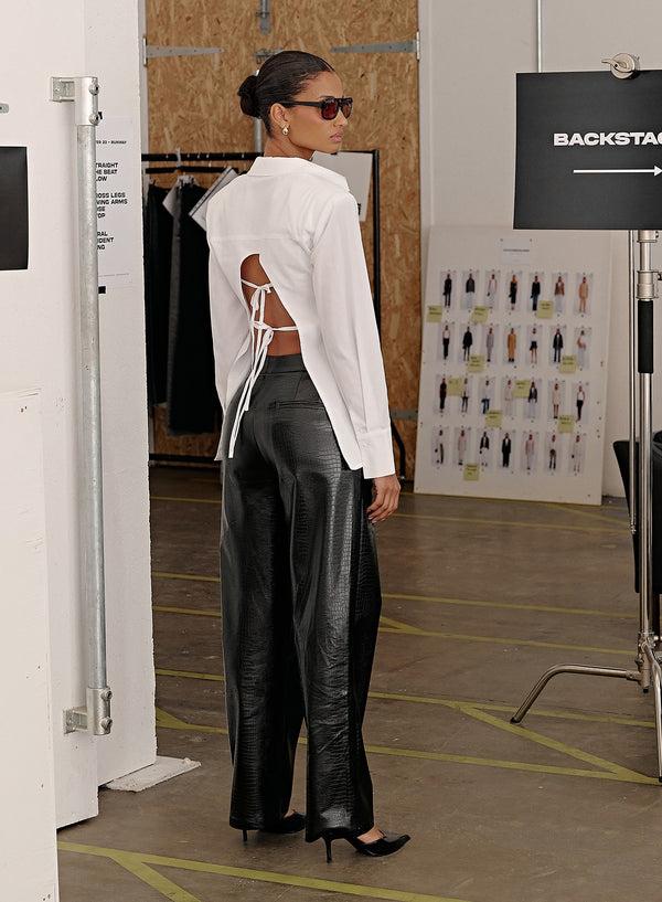 4th & reckless White Open Tie Back Shirt - Vienna