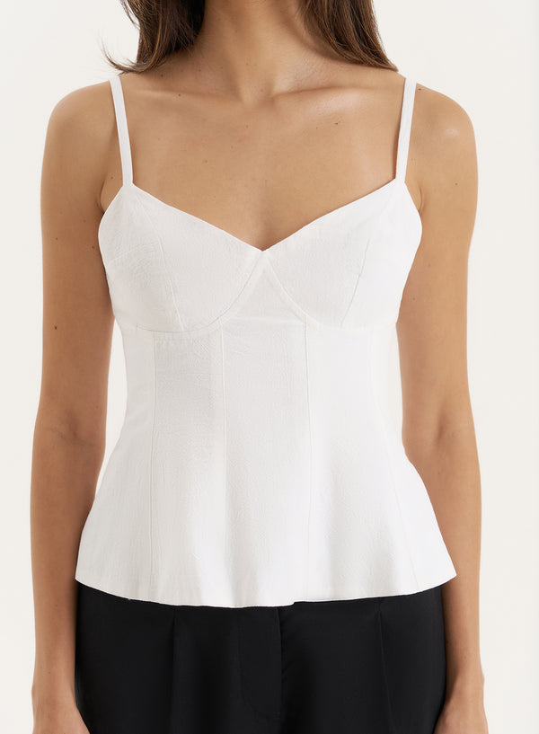 4th & Reckless White Structured Cami Top- Kaia
