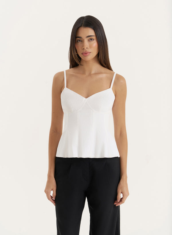 4th & Reckless White Structured Cami Top- Kaia