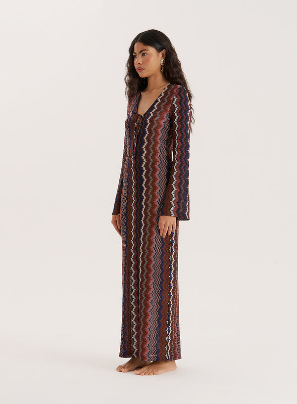 4th & Reckless Abstract Print Knitted Maxi Dress- Farrah
