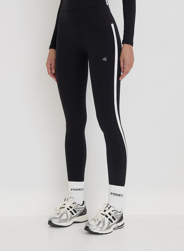 4th & Reckless Black 4th Branded Contrast Piping Legging- Indra