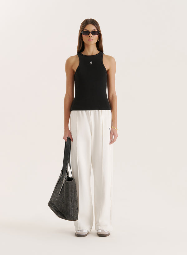 4th & Reckless Black 4th Branded Racer Vest Top - Everyday