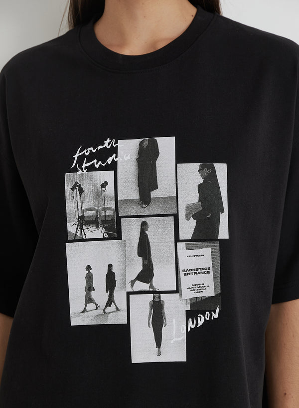4th & Reckless Black Catwalk Polaroid Graphic T-Shirt- Bruni