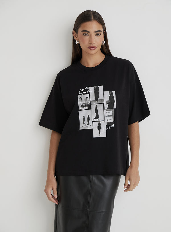 4th & reckless Black Catwalk Polaroid Graphic T-Shirt- Bruni