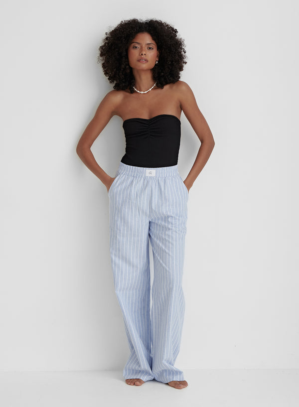 4th & Reckless Black Crinkle Ruched Front Bandeau Swimsuit- Sofia