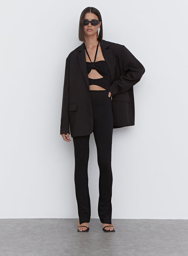 4th & reckless Black Cut Out Halterneck Jumpsuit - Blanche