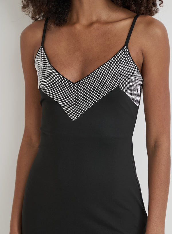 4th & Reckless Black Embellished Trim Maxi Dress- Sofie