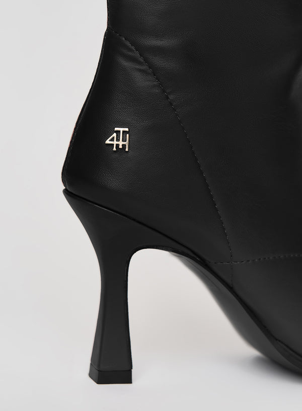 4th & Reckless Black Faux Leather Knee High Boots- Tokyo