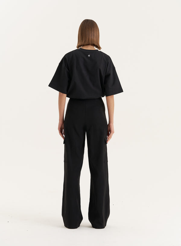 4th & Reckless Black Fourth Branded Oversized T-Shirt- Hannah