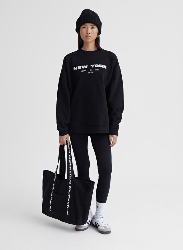 4th & Reckless Black Fourth Studio Branded Strap Tote Bag - Abi