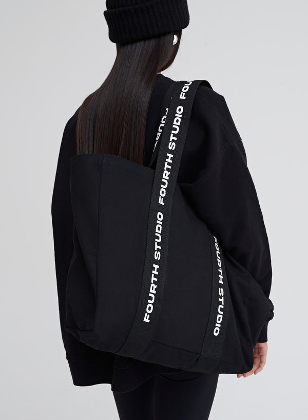 4th & Reckless Black Fourth Studio Branded Strap Tote Bag - Abi