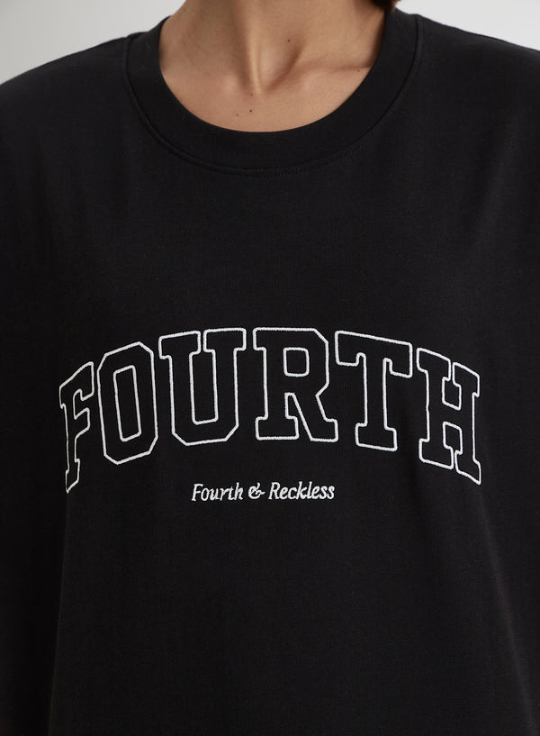 4th & Reckless Black Oversized Fourth Applique T-shirt – Alice