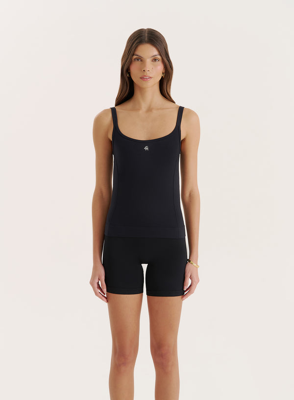 4th & reckless Black Sculpting Seamless Gym Vest Top- Dua