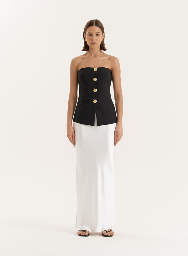 4th & Reckless Black Tailored Gold Button Corset- Clare