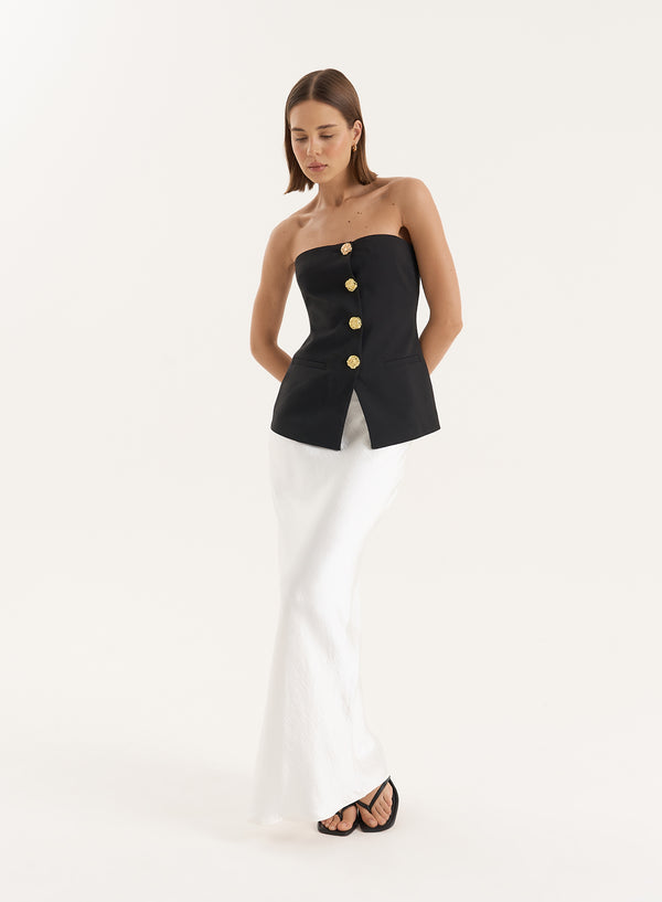 4th & Reckless Black Tailored Gold Button Corset- Clare