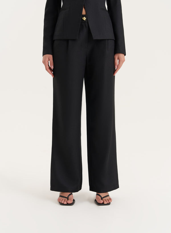 4th & Reckless Black Tailored Straight Leg Trouser- Polly