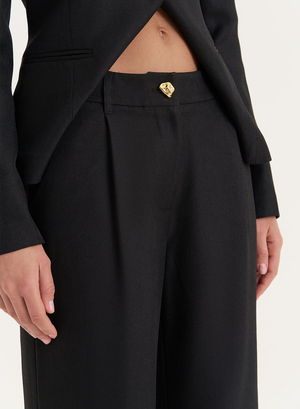 4th & Reckless Black Tailored Straight Leg Trouser- Polly